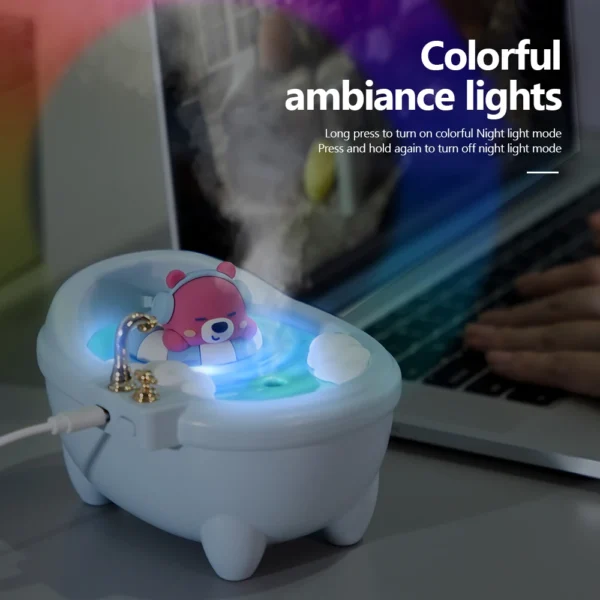 Coelho dos desenhos animados umidificador de ar ultra sônico iluminação colorida 340ml usb mini difusor aromaterapia - Imagem 5