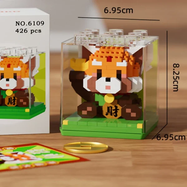 Panda vermelho adultos gato partícula bloco de construção - Imagem 6