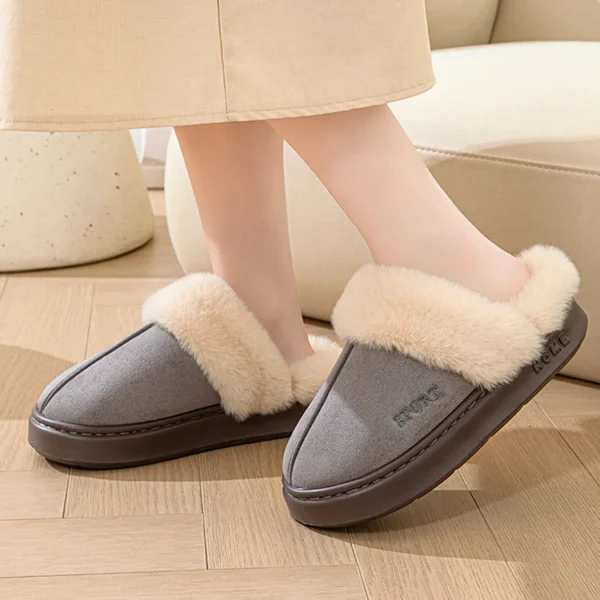 Casual chinelos macios casa feminina inverno de pelúcia - Imagem 23