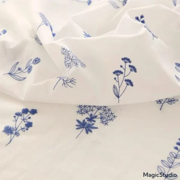Toalha de mesa de algodão bordada, decoração de mesa de chá bordada floral - Imagem 2
