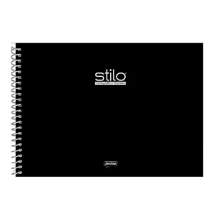 Caderno Cartografia Desenho Espiral 80 Folhas Preto