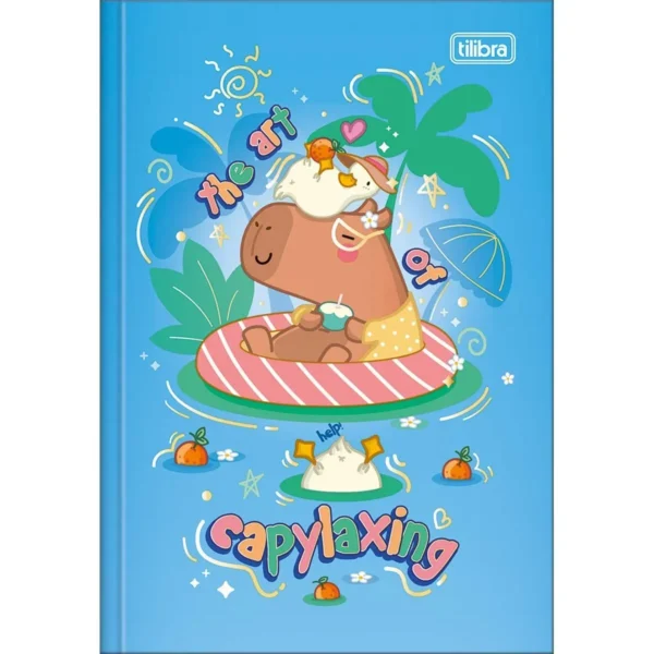 Caderno Brochura 1/4 Capa Dura Tilibra Capyclub 80fls Capivara