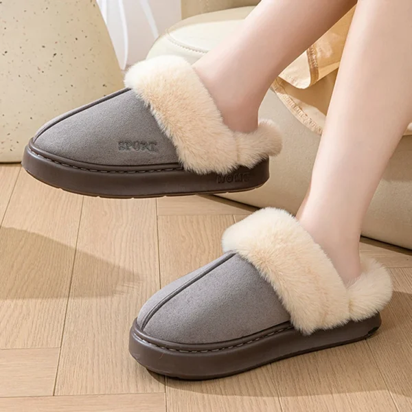 Casual chinelos macios casa feminina inverno de pelúcia - Imagem 22