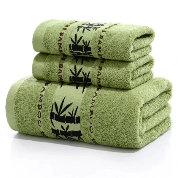 Toalha de banho verde de bambu 100% fibra de bambu bordada
