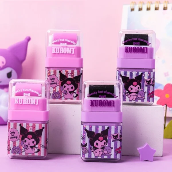 2 pçs/set de Olá Kitty Kulomi Rolo Borracha Anime - Imagem 2