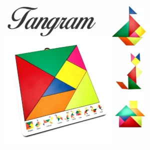 Tangram Jogo Madeira Brinquedo Educativo Escolar Pedagógico montessori educacional