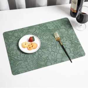 Tapete de mesa de couro almofada individual placemats coaster antiderrapante suporte para canecas copos titular tapete de café para pratos mesa de jantar