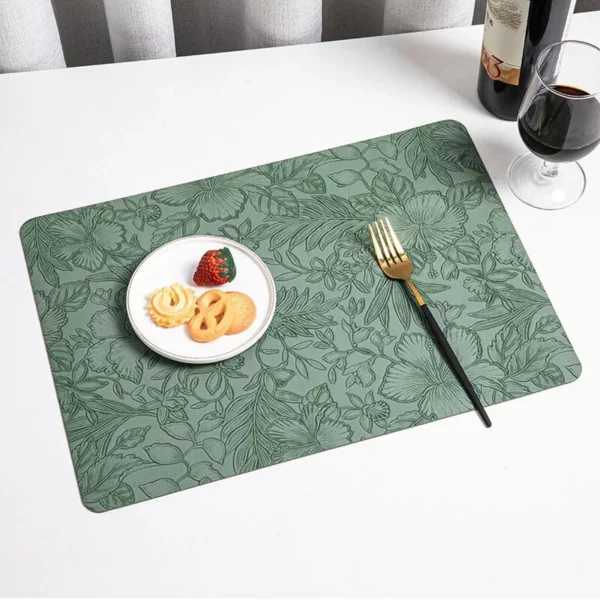 Tapete de mesa de couro almofada individual placemats coaster antiderrapante suporte para canecas copos titular tapete de café para pratos mesa de jantar