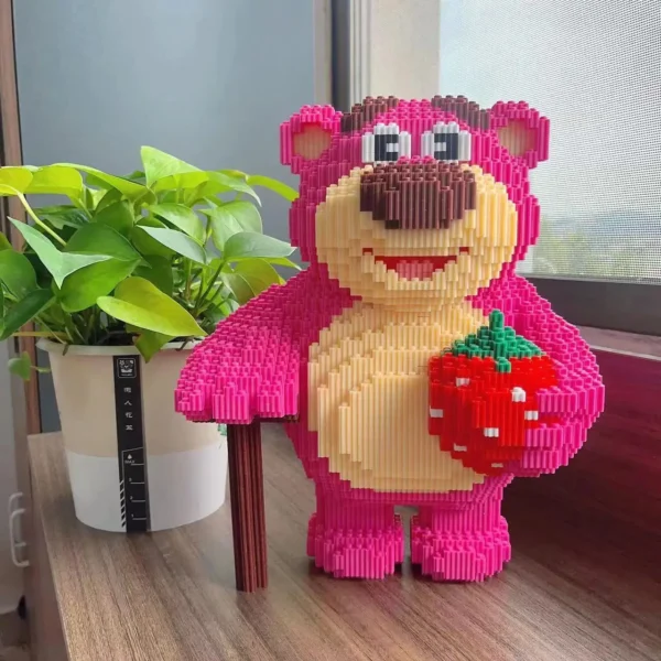 30cm extra grande morango urso bloco de montagem - Imagem 6