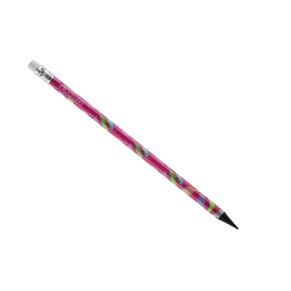 Kit 5 Lápis HB Estampado Redondo com Borracha - Pink - Imagem 2