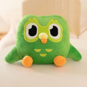 Kawaii duolingo coruja verde brinquedo de pelúcia plushie de duo a coruja