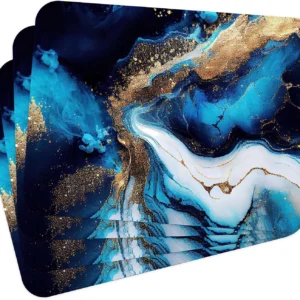Mármore azul e ouro flores placemat para a mesa de cozinha tapete acessórios de decoração de cozinha placemats para mesa