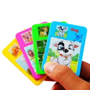 Kit 12 Mini Quebra-Cabeça Deslizante Animais - Brinquedo Educativo Infantil Lembrancinha de Festa