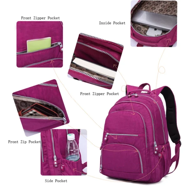 TEGAOTE Mochila Feminina Nylon Casual - Imagem 5