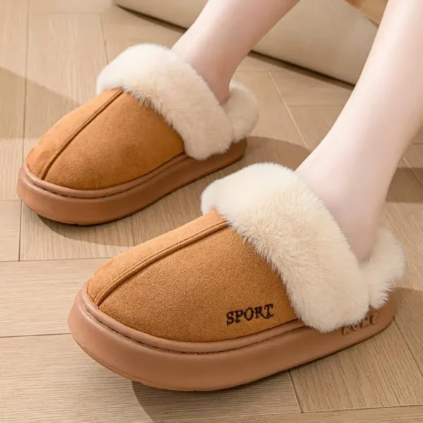 Casual chinelos macios casa feminina inverno de pelúcia - Imagem 3