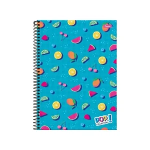 Caderno Escolar Espiral A4 80 Folhas Capa Dura Colegial Pop