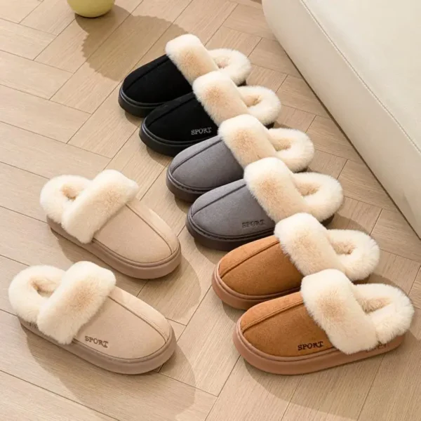 Casual chinelos macios casa feminina inverno de pelúcia - Imagem 2