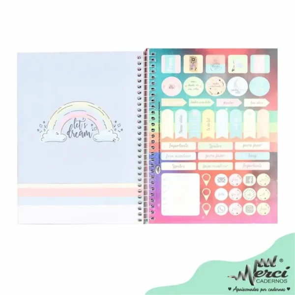 Caderno Colegial Espiral Dream Verde Merci - Imagem 3