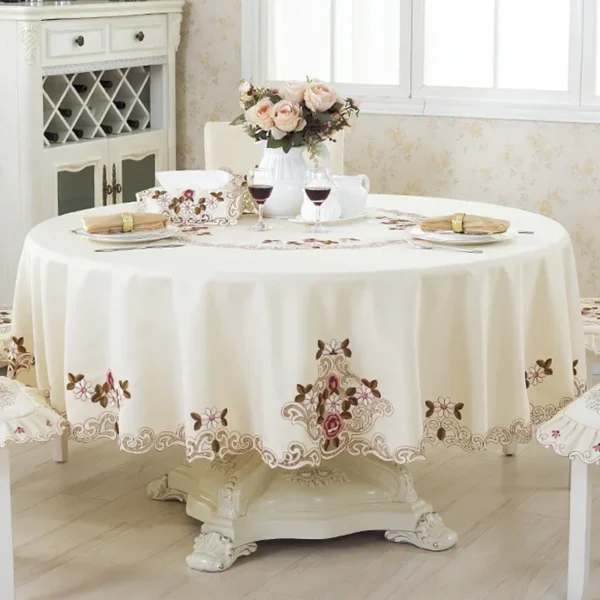 Toalha de mesa para mesa europa jardim elegante bordado - Imagem 2
