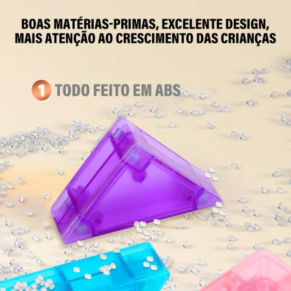 Blocos Montar Magnéticos de Quebra-cabeça Tangram Brinquedo Educativo Infantil - Imagem 9