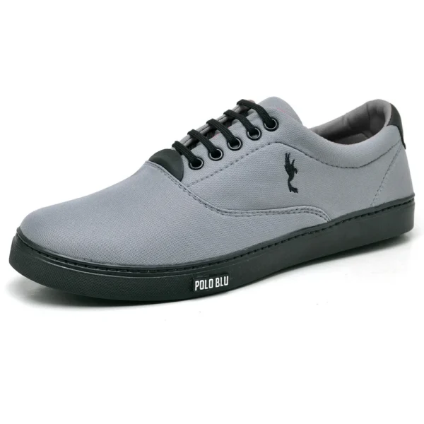 Tenis Sapatenis Cano Baixo Masculino Social Moderno Cinza / Preto ddo 37 ao 46. - Imagem 3