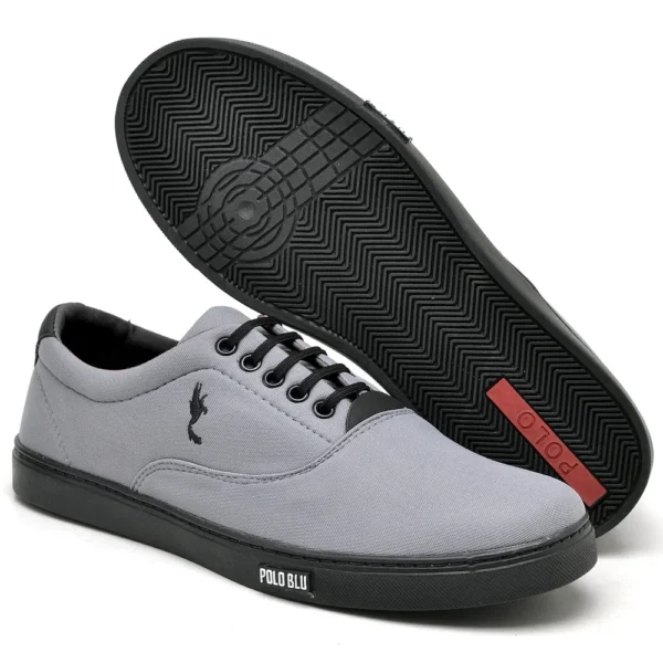 Tenis Sapatenis Cano Baixo Masculino Social Moderno Cinza / Preto ddo 37 ao 46. - Imagem 2
