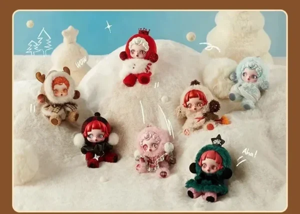 Nova crâniopanda série de música de inverno caixa cega boneca de pelúcia chaveiro pingente - Imagem 7