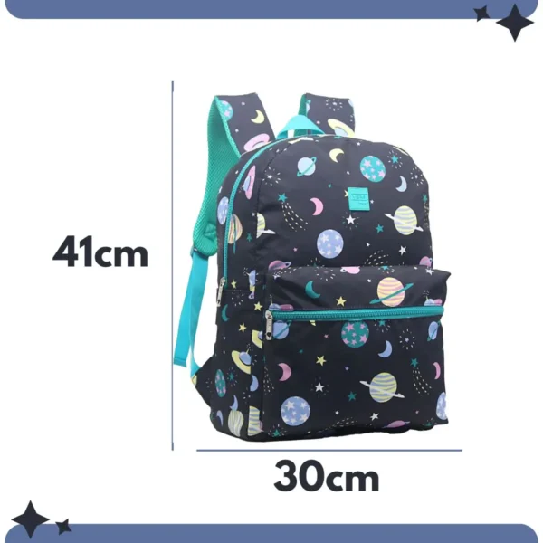 Mochila Escolar Juvenil Colegial Fundamental Médio Planetas Unissex Passeio Colorida Resistente - Imagem 4