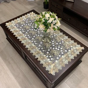 Toalha de mesa retangular europeia bordada