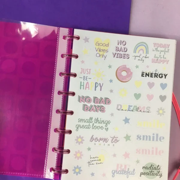 Caderno Disco Sistema Inteligente Buble A5 Rosa - Imagem 6