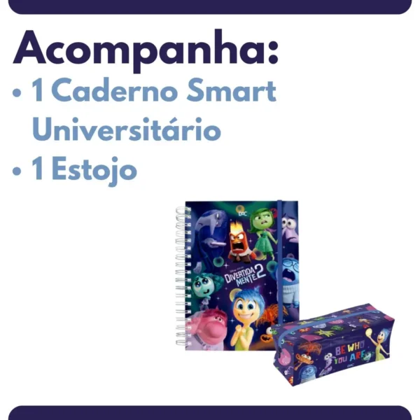 Kit Material Escolar Divertidamente DAC Disney Estojo Grande - Imagem 2