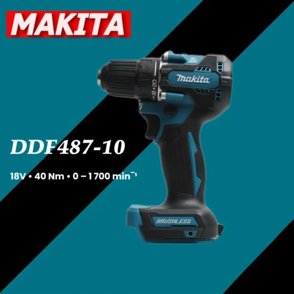 Makita DDF487 18V Chave de fenda sem escova Broca elétrica de decoração Ferramentas elétricas para Makita 18V Bateria - Imagem 5