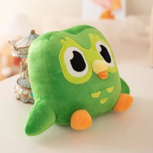 Kawaii duolingo coruja verde brinquedo de pelúcia plushie de duo a coruja - Imagem 6