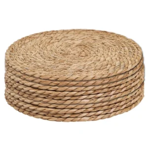Tapetes de pote tecidos à mão, placemats redondos de isolamento térmico, tapetes de mesa tecidos naturais para jantar, casa