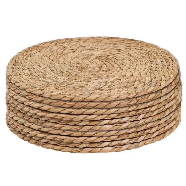 Tapetes de pote tecidos à mão, placemats redondos de isolamento térmico, tapetes de mesa tecidos naturais para jantar, casa