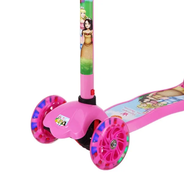 Patinete Piquenique das Princesas Radical 3 Rodas Infantil com Luz Led DM Toys - Imagem 4