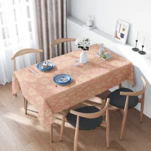Modern Retro Tablecloth with Flower Print Perfect for Dining