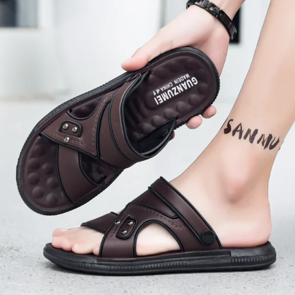 Sandálias masculinas de verão, dedo aberto - Imagem 2