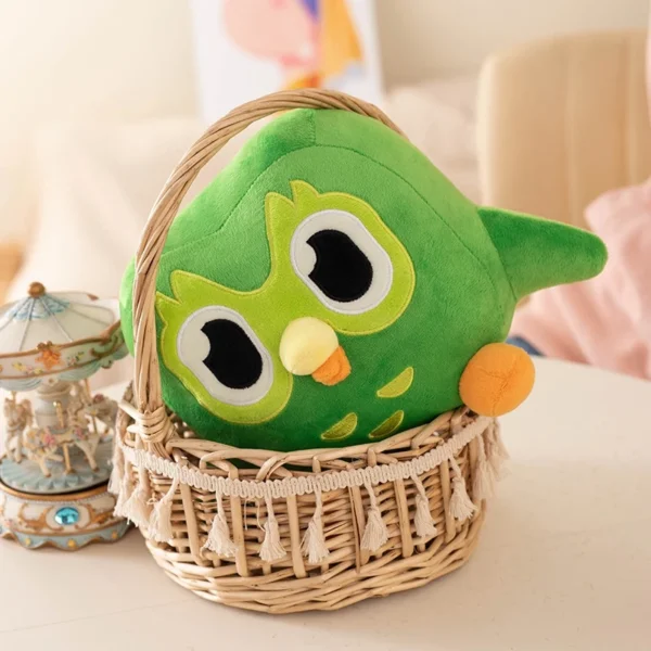 Kawaii duolingo coruja verde brinquedo de pelúcia plushie de duo a coruja - Imagem 7