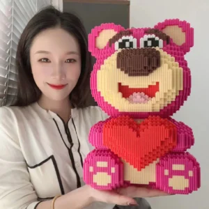 30cm extra grande morango urso bloco de montagem