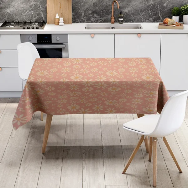 Modern Retro Tablecloth with Flower Print Perfect for Dining - Imagem 6