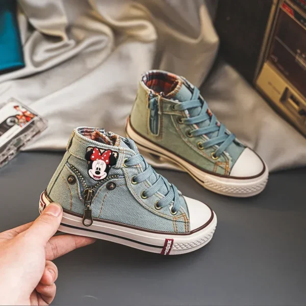 Disney mickey mouse lona sapatos casuais crianças meninos