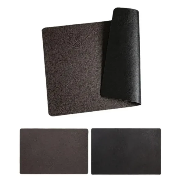 Lados duplos de couro cozinha individual mesa placemats resistente ao calor tapete de mesa de jantar para pratos copo porta-copos escorredor de prato - Imagem 6