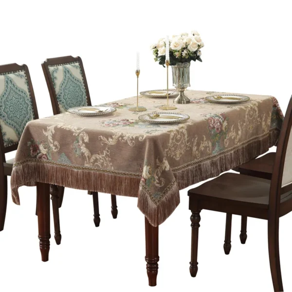 Toalhas de mesa retrô de chenille para mesa de jantar - Imagem 2