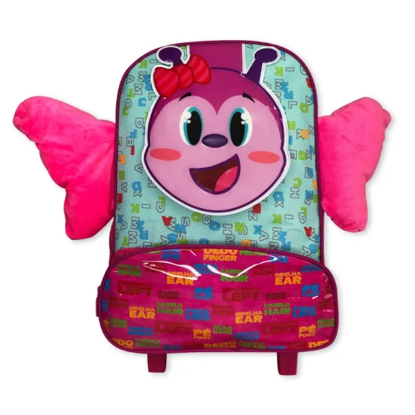 Mochila Infantil Escolar Borboleta Rodinha Rosa - Imagem 4