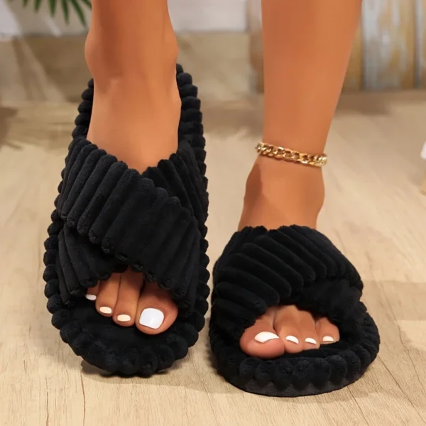 chinelos masculino macio quente plana slides família interior - Imagem 9
