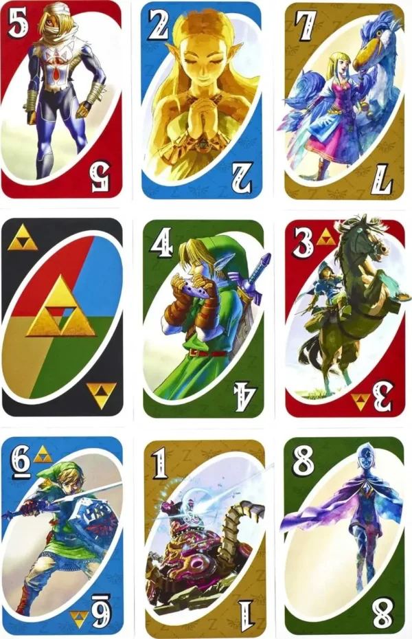 Mattel Games UNO The Legend of Zelda Jogo de cartas para a noite familiar com gráficos da Lenda de Zelda e regra especial - Imagem 3