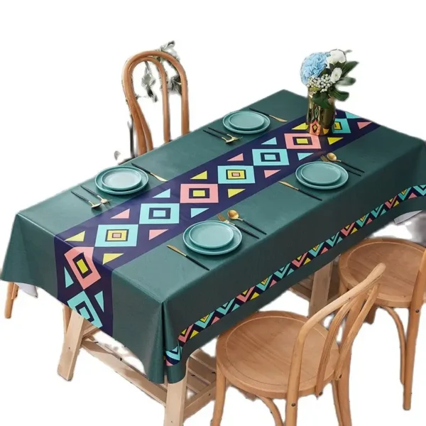 Toalha retangular para cozinha e restaurante, Decoração de mesa impermeável, estilo elegante e simples - Imagem 6