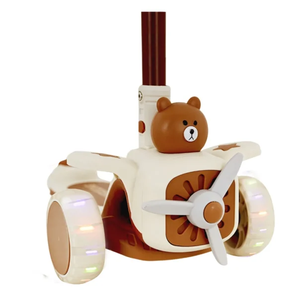 Patinete Aviãozinho Feliz Infantil 3 Rodas Dobrável com Luz Led Som DM Toys - Imagem 3