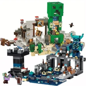 Mundo The Creeper Mine Deep Dark Battle Blocos de construção Brinquedo de tijolos